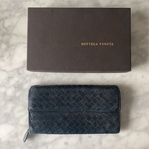 Bottega Veneta Intrecciato Weave Leather Continental Wallet